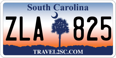 SC license plate ZLA825