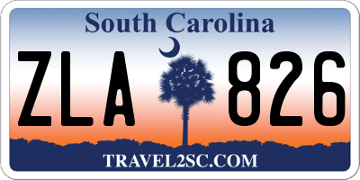 SC license plate ZLA826