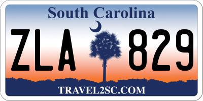 SC license plate ZLA829