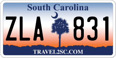 SC license plate ZLA831