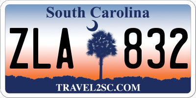 SC license plate ZLA832