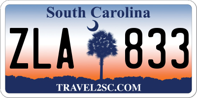 SC license plate ZLA833