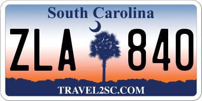 SC license plate ZLA840