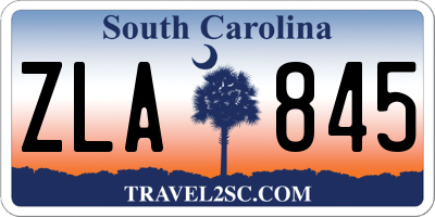 SC license plate ZLA845
