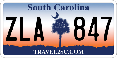 SC license plate ZLA847