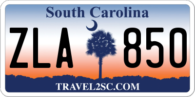 SC license plate ZLA850