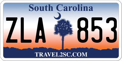 SC license plate ZLA853