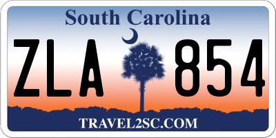 SC license plate ZLA854