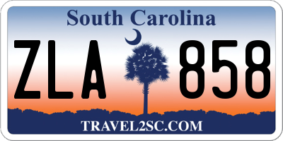 SC license plate ZLA858