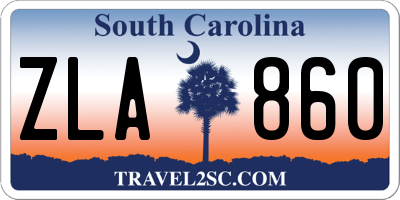 SC license plate ZLA860