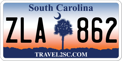 SC license plate ZLA862