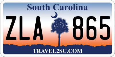 SC license plate ZLA865