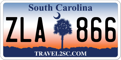 SC license plate ZLA866