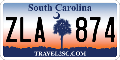 SC license plate ZLA874