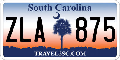 SC license plate ZLA875
