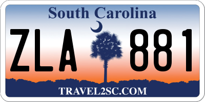 SC license plate ZLA881