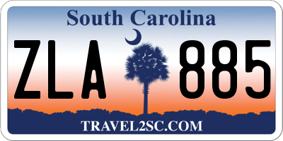 SC license plate ZLA885