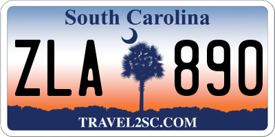 SC license plate ZLA890
