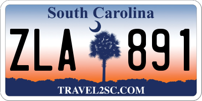 SC license plate ZLA891