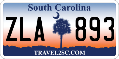 SC license plate ZLA893