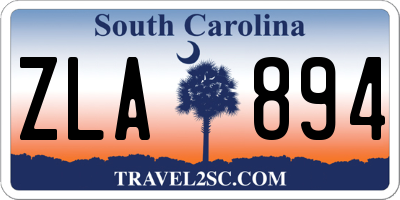 SC license plate ZLA894
