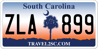 SC license plate ZLA899