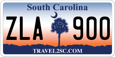 SC license plate ZLA900