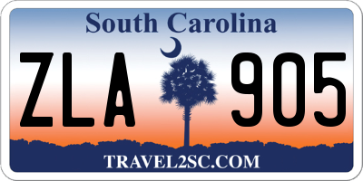 SC license plate ZLA905