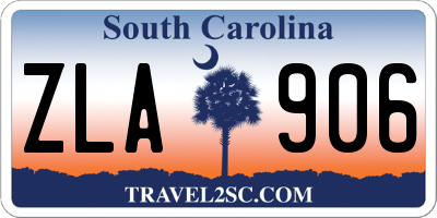 SC license plate ZLA906