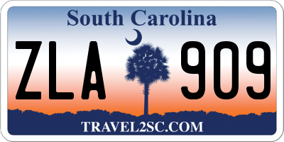 SC license plate ZLA909