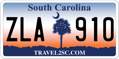 SC license plate ZLA910