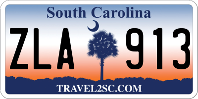 SC license plate ZLA913