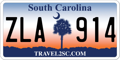 SC license plate ZLA914