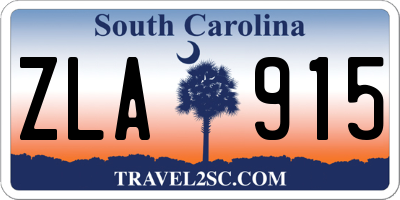 SC license plate ZLA915
