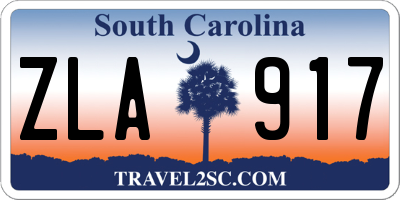 SC license plate ZLA917