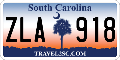 SC license plate ZLA918