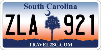 SC license plate ZLA921