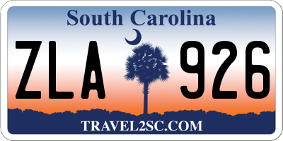 SC license plate ZLA926