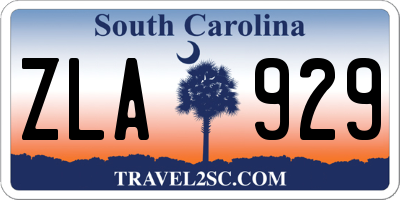 SC license plate ZLA929