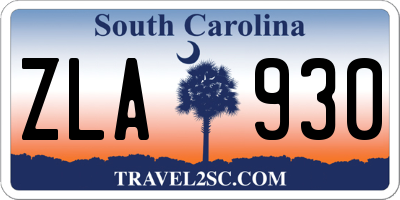 SC license plate ZLA930