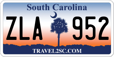 SC license plate ZLA952