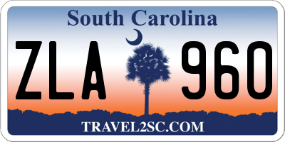 SC license plate ZLA960