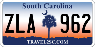 SC license plate ZLA962