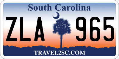 SC license plate ZLA965