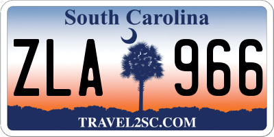 SC license plate ZLA966