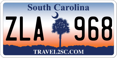 SC license plate ZLA968