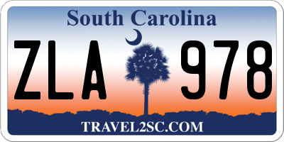SC license plate ZLA978