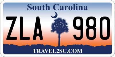 SC license plate ZLA980