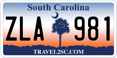 SC license plate ZLA981