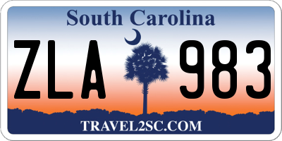 SC license plate ZLA983